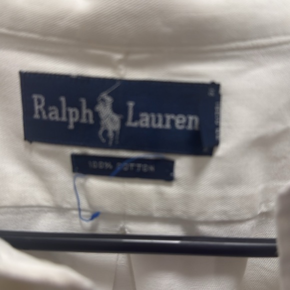 Crispy White Polo Ralph Lauren 100% Cotton Buttondown sz L - Picture 3 of 5